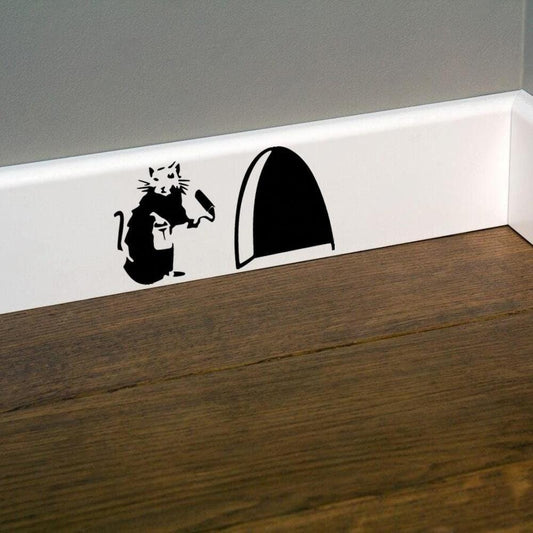 Banksy Rat Hole Wall Art Sticker Vinyl Decal Mouse Home Skirting Board Removable