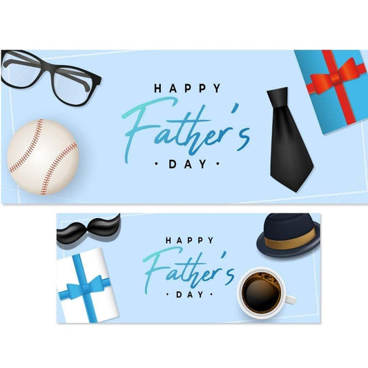 2x Happy Fathers Day Banner Party Celebration Poster Decoration