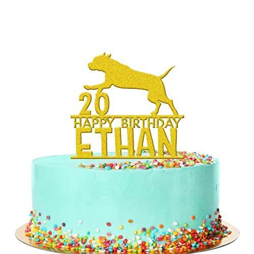 Personalised Acrylic Name Bull Dog Pet Lovers Animal Cake Topper Decoration Gift