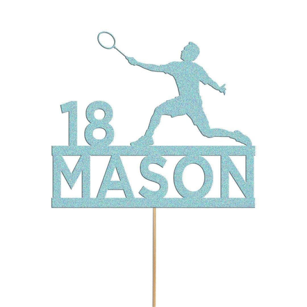 Personalised Badmintion Cake Topper Badminton Cake Decoration Any Name & Age