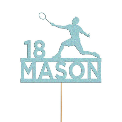 Personalised Badmintion Cake Topper Badminton Cake Decoration Any Name & Age