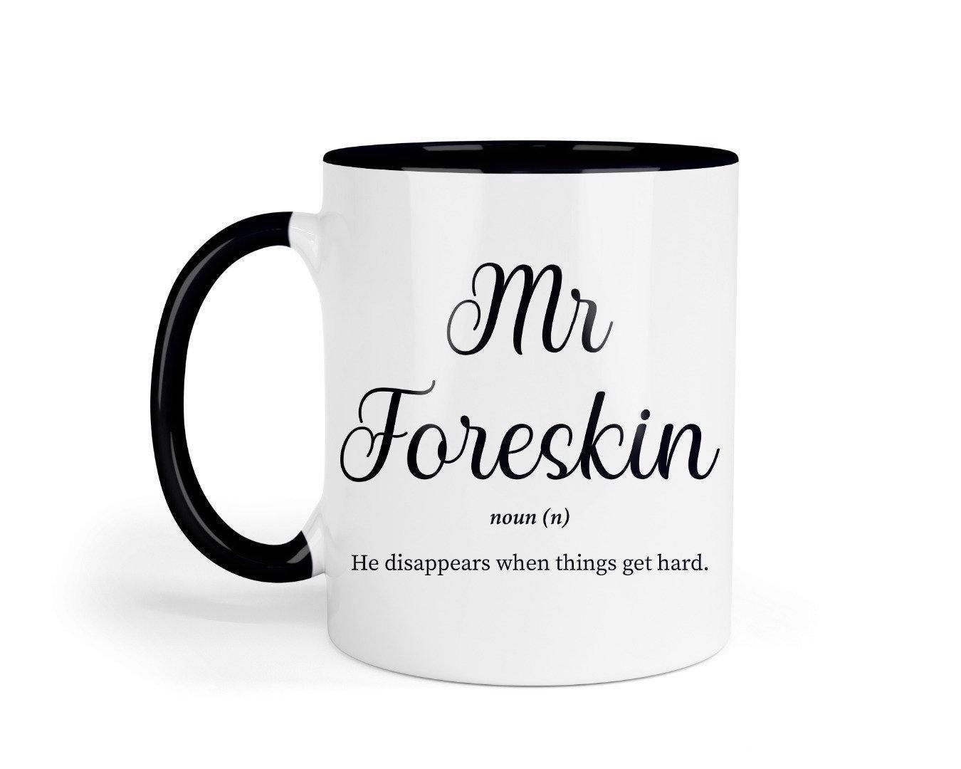 Funny 'Foreskin' Novelty Mug & Coaster Set - Office Gag Gift
