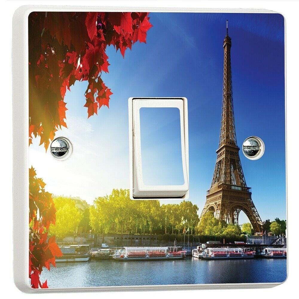 Eiffel Tower Paris Light Switch Sticker Cover Vinyl Skin Wall Decal Decor