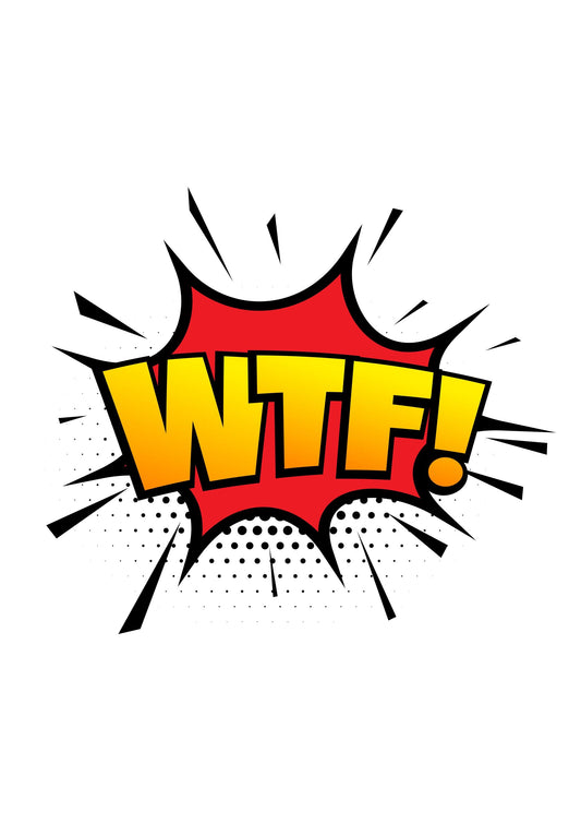 Wtf Explosion Wall Poster Bedroom Comic Typography Art Nursery Print Decor