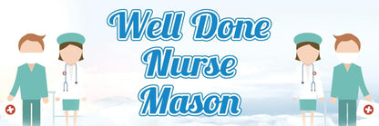 2 Personalised Nurse Birthday Party Celebration Banners Decoration Posters