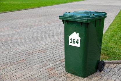 Personalised Wheelie Bin Sticker: House Number, Waterproof Vinyl