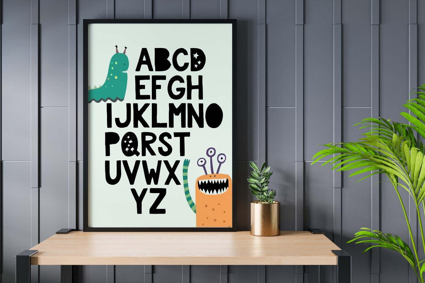 Monster Alphabet Nursery Art Print: Kids Wall Decor