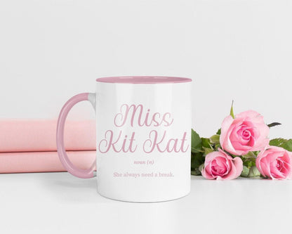Funny 'Miss Kit Kat' Mug & Coaster Set: Novelty Office Gift