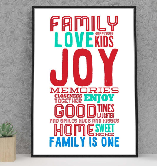 Family Motivational Inspirational Positive Thoughts Quote Poster Print Wall 32