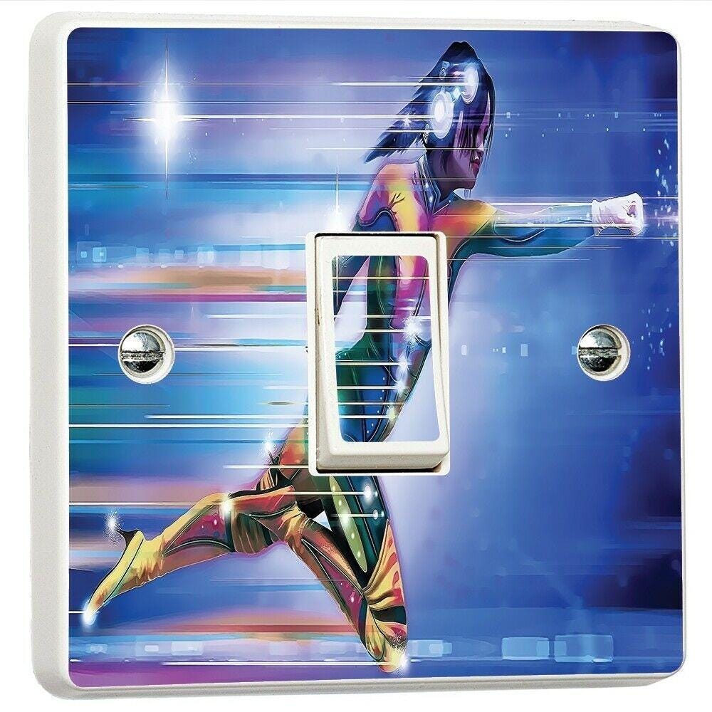 Superhero Abstract Art Light Switch Sticker Cover Vinyl Skin Wall Decal Decor