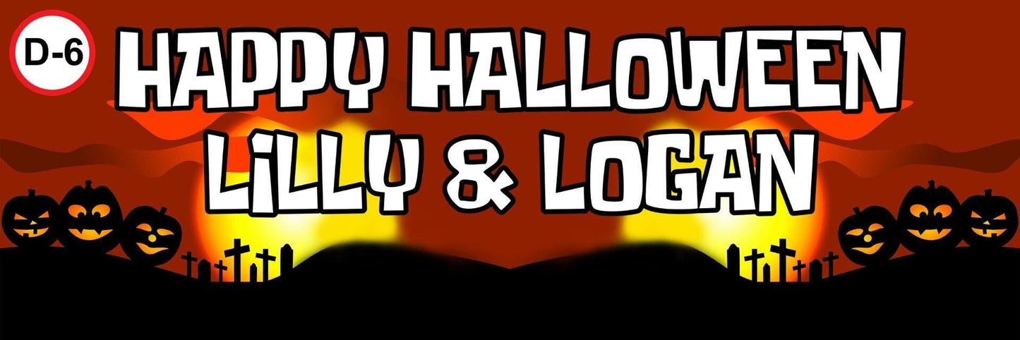 2 Personalised Halloween Six Different Designs Party Banners Decoration Posters