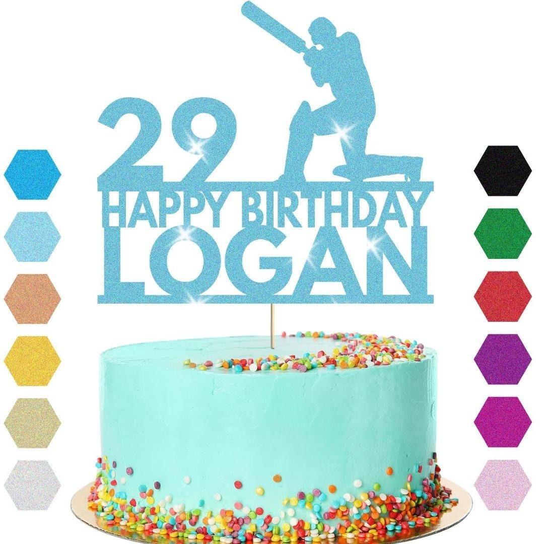 Cricket Cake Topper Personalised Batsman Birthday Cake Decoration Any Name Age