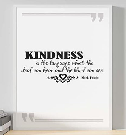 Kindness Is The Language Motivational Positive Quote Art Poster Print Wall