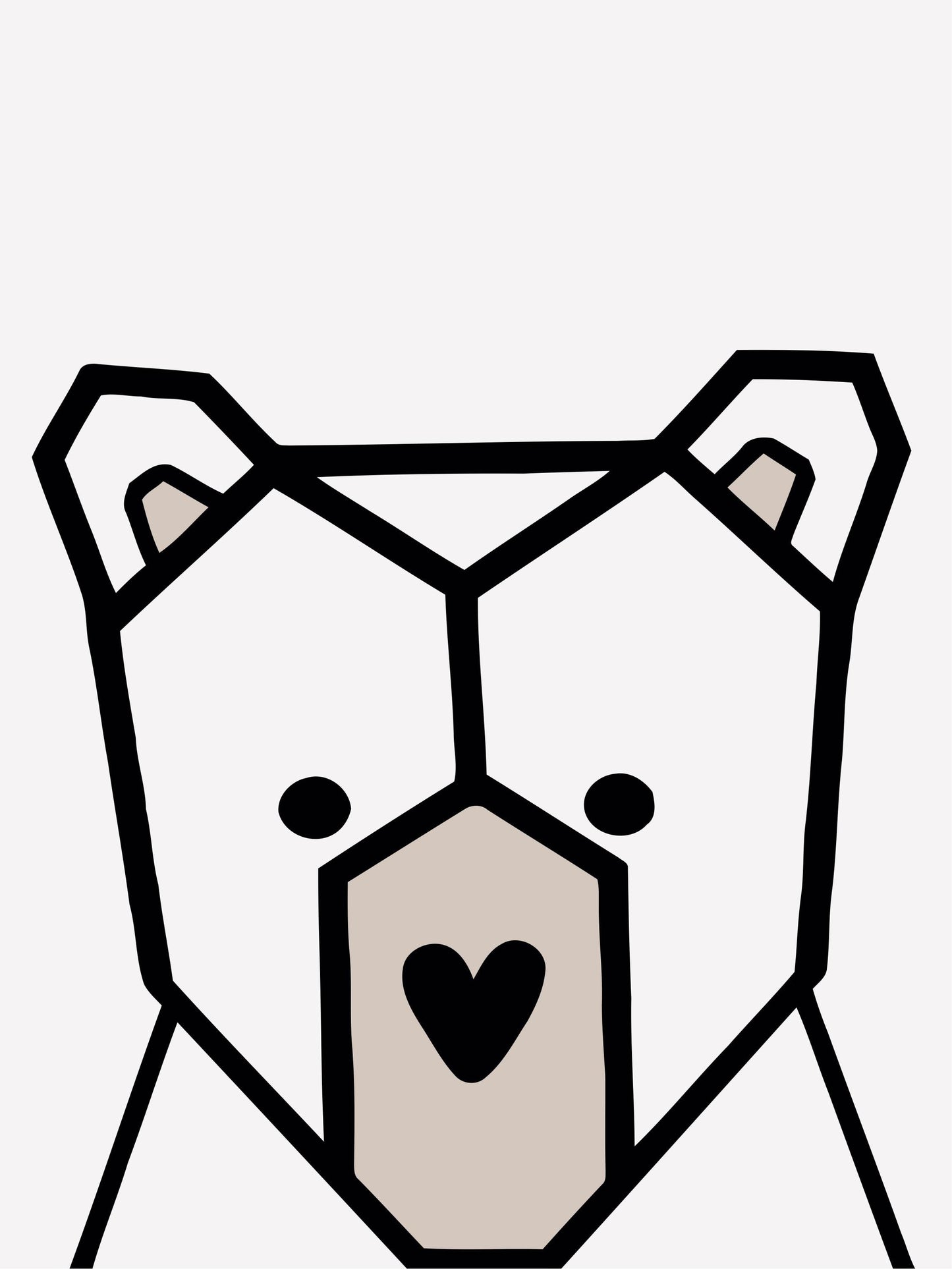 3d Cute Bear Heart Scandinavian Animal Nursery Wall Decor Art Poster Print