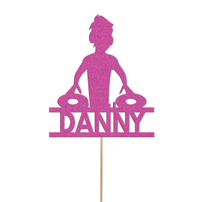Personalised Dj Cake Topper Music Decks Birthday Cake Decoration Any Name & Age