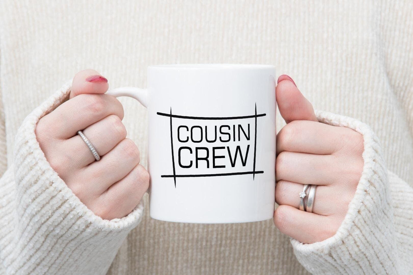 Cousin Crew Mug & Coaster Set Family Love Birthday Easter Christmas Coffee Gift