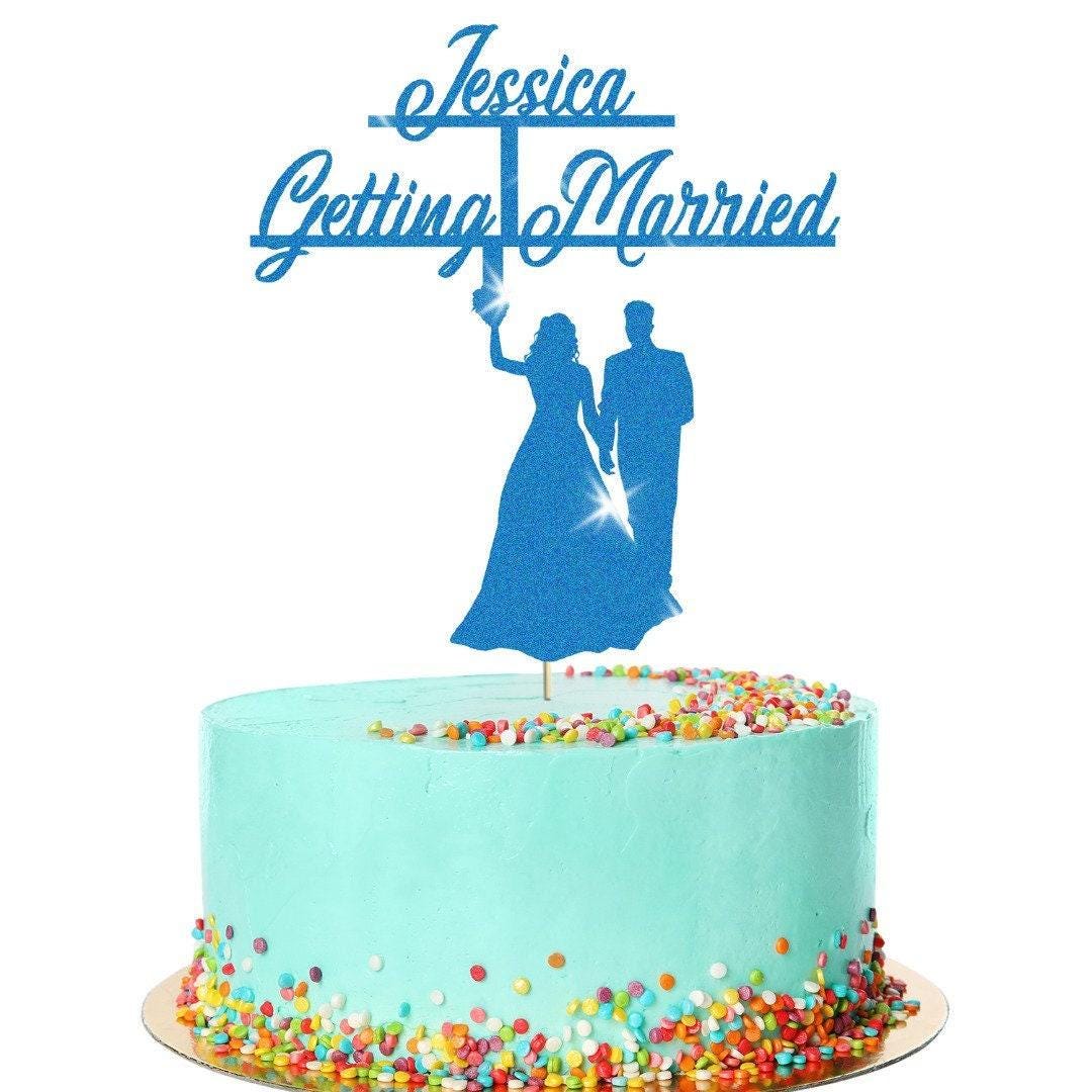Glitter Bridal Shower Cake Topper Personalised Decor For Wedding Celebration