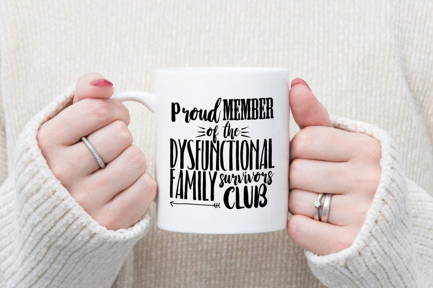 Proud Member Of The Dysfunctional Family Surviving Club Novelty Mug & Coaster Coffee Tea Cup Gift