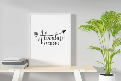 Adventure Beckons Inspirational Positive Thoughts Adventure Poster Print Wall