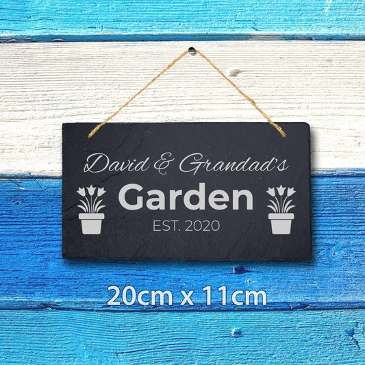 Personalised Slate Plaque Garden Sign Laser Engraved Stone