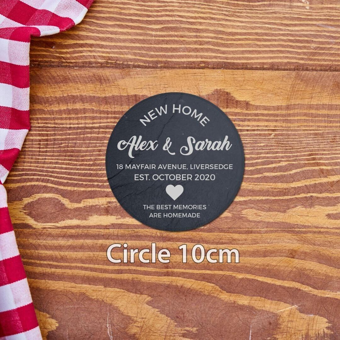 Personalised New Home First Home Housewarming Engraved Slate Coaster Serving Boards