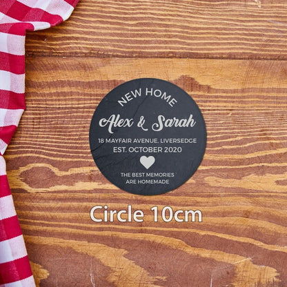 Personalised New Home First Home Housewarming Engraved Slate Coaster Serving Boards