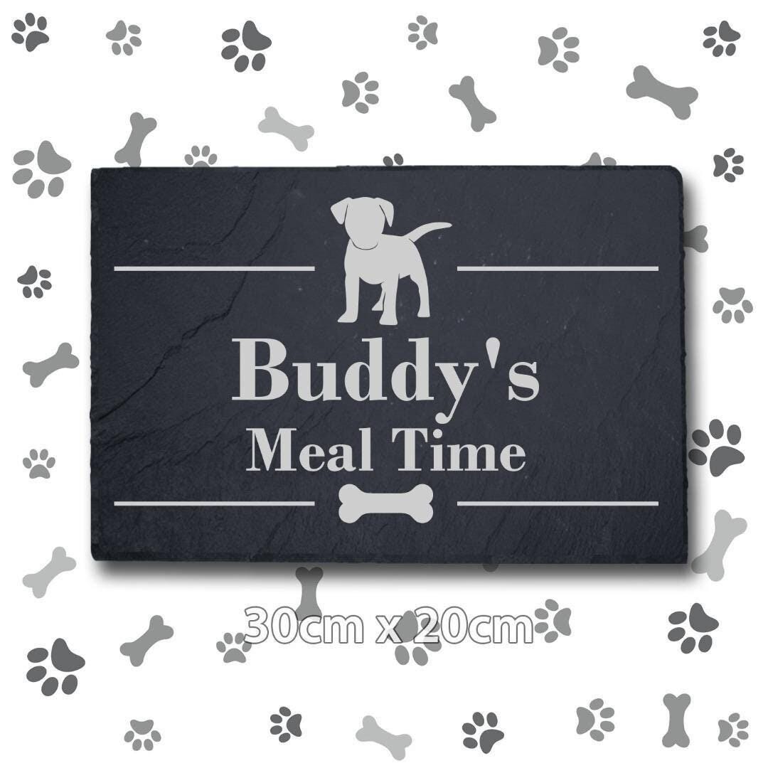 Personalised Engraved Slate Dog Food Mat: Puppy Placemat