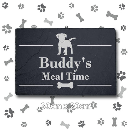 Personalised Engraved Slate Dog Food Mat: Puppy Placemat