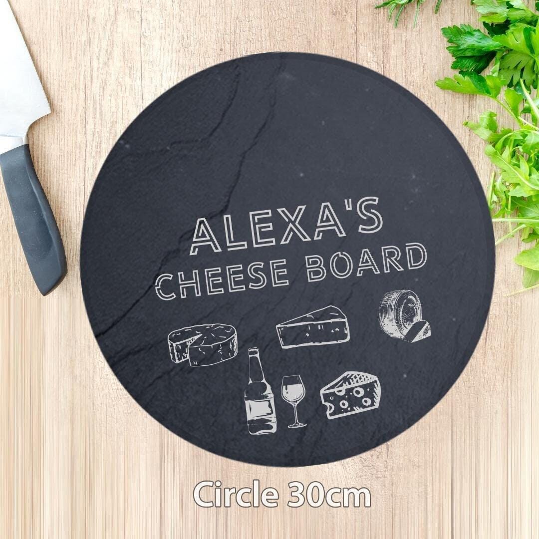 Personalised Engraved Cheese Slate Board Cutting Chopping Serving Placemats