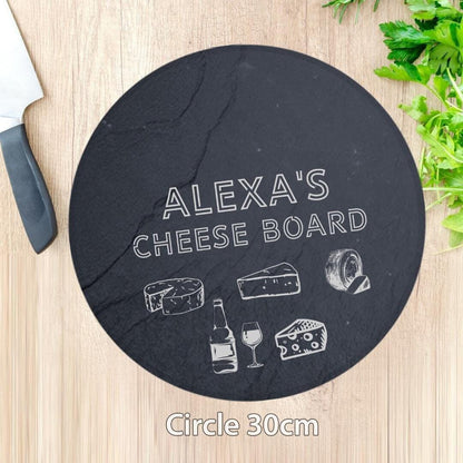 Personalised Engraved Cheese Slate Board Cutting Chopping Serving Placemats