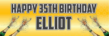 Personalised Champagne Birthday Banner: Adult Celebration Decor