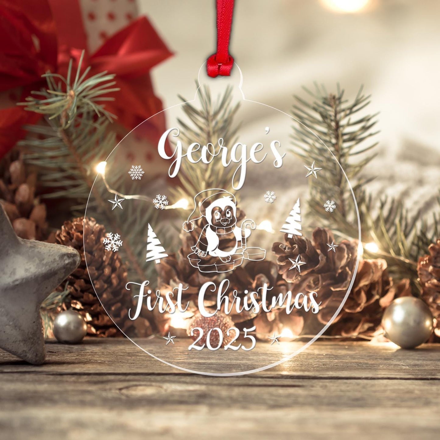 Personalised Babys Christmas Bauble First Xmas Keepsake Tree Decoration Gift