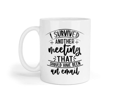 I Survived Another Meeting Mug & Coaster - Funny Office Gift