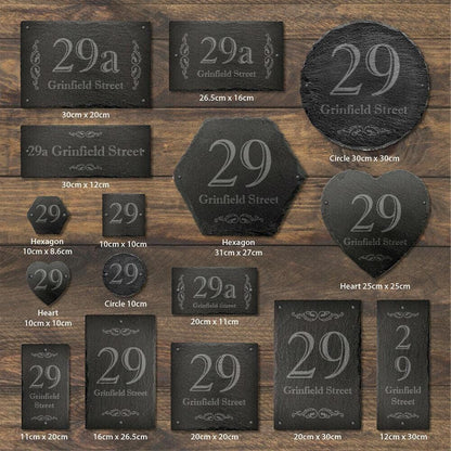 Rustic Slate House Gate Sign Plaque Door Number Personalised Address Name Plate Uk Made