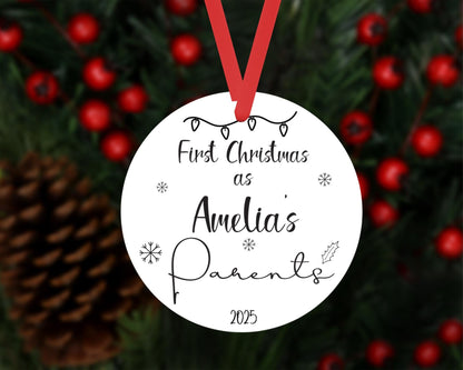 First Christmas As Baby Parents Bauble Xmas Personalised Ceramic Ornament Gift