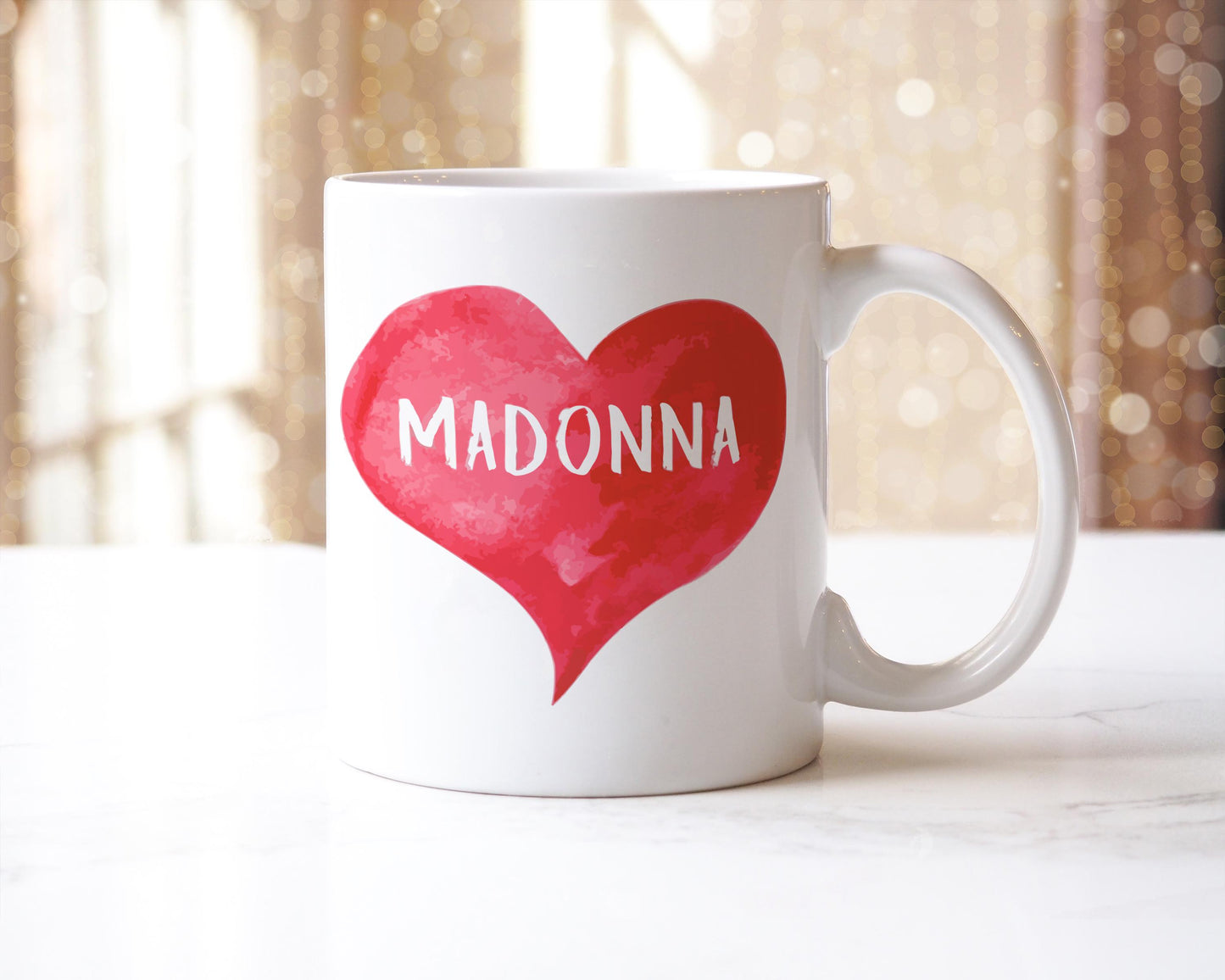 Personalised I Love Madonna Mug: Custom Name Coffee Cup, UK Made