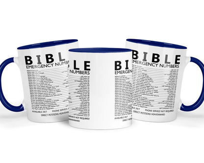 Bible Verse Mug & Coaster Gift Set: Christian Emergency Numbers