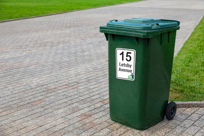 Personalized Wheelie Bin Sticker: Custom House Number & Street Name