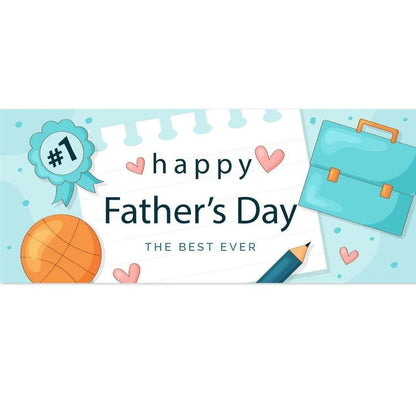 2x Best Dad Ever Banner - Happy Fathers Day Party Decor - Poster for Celebrating Dad Party