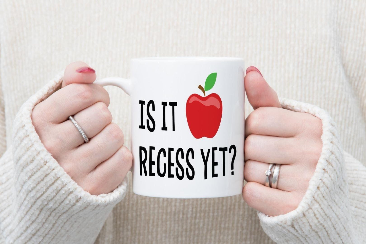 Is It Recess Yet Mug & Coaster Set Teacher Teaching Assistant Student Tea Gift
