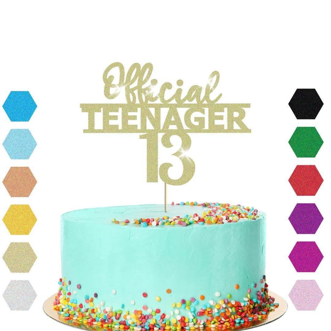Personalised Official Teenager Glitter Cake Topper Birthday Gift Cake Decoration