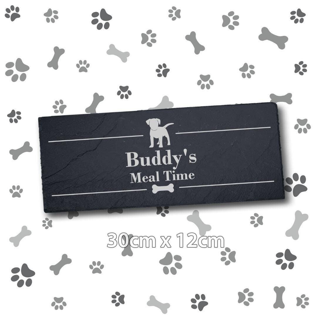 Personalised Engraved Slate Dog Food Mat: Puppy Placemat