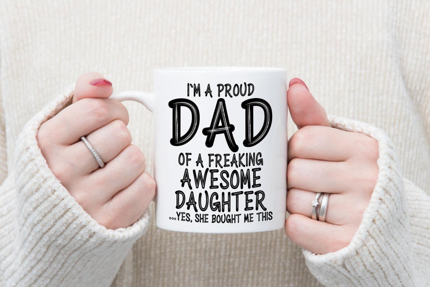 Im A Proud Dad Mug & Coaster Set Daddy Birthday Fathers Day Daughter Son Gift