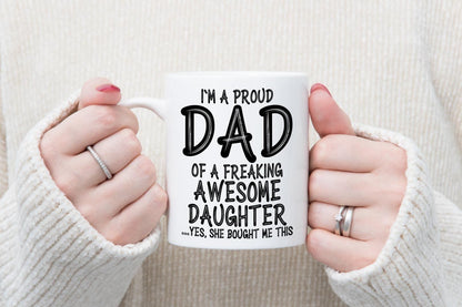 Im A Proud Dad Mug & Coaster Set Daddy Birthday Fathers Day Daughter Son Gift