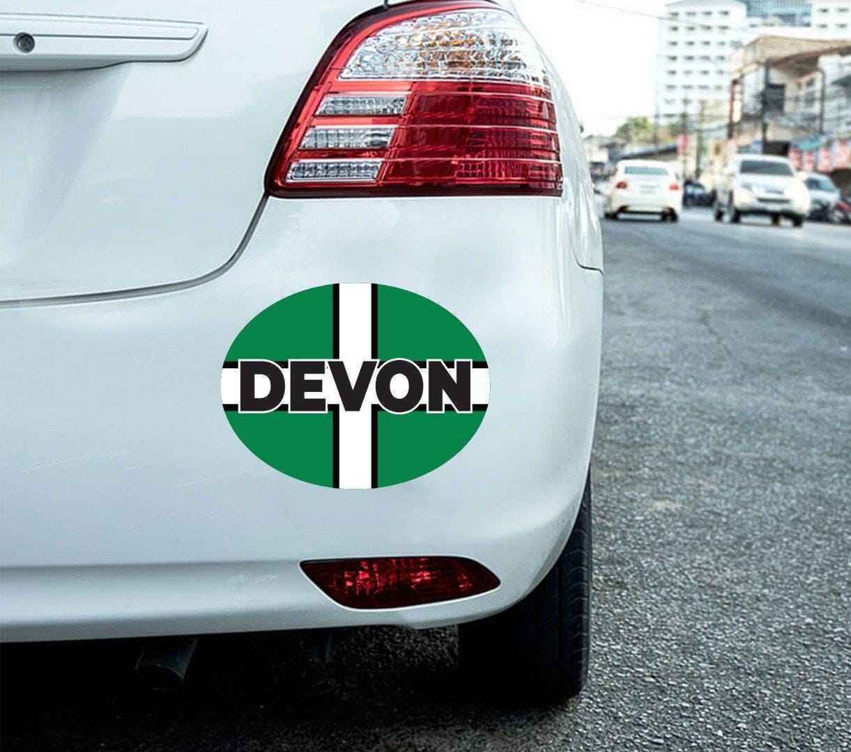 2 X Devon Car Stickers Union Flag Oval Self-adhesive Vinyl Car, Van, Lorry