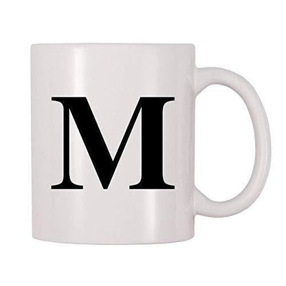 Personalised Letter M Coffee Mug: Custom Initial Tea Cup, UK Made