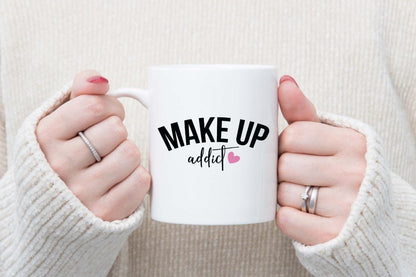 Make Up Addict Coffee Mug & Coaster Gift Set Beautician Beauty Makeup Present Gift