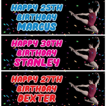 2 Personalised Ballet Dancer Birthday Party Celebration Banner Decoration Poster