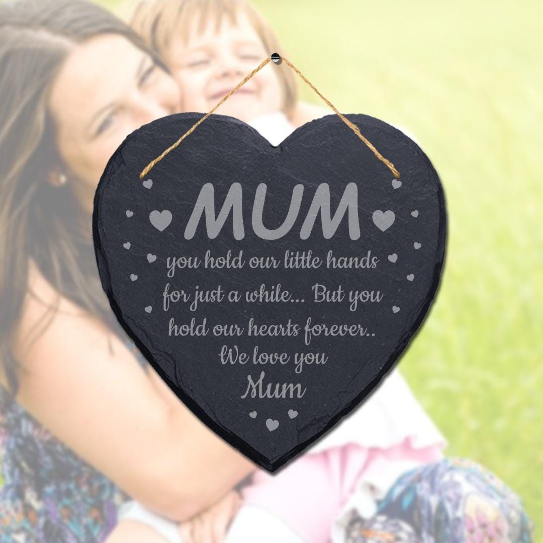 We Love You Mum Pretty Butterfly Design Slate Hanging Ideal Mothers Day Sign