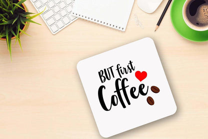 But First Coffee - Ceramic Novelty Mug & Coaster Coffee Tea Cup Office Workspace Gift